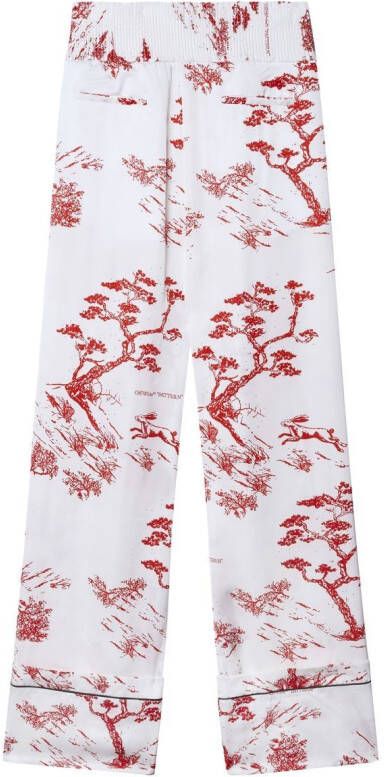 Off-White Pyjamabroek met logopatch Wit