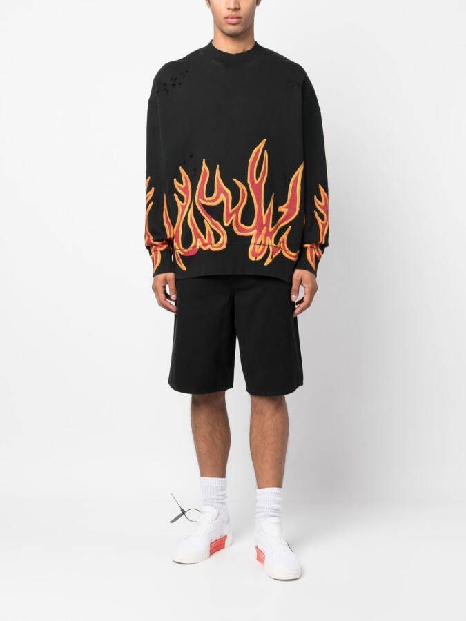 Off-White Shorts met logopatch Zwart