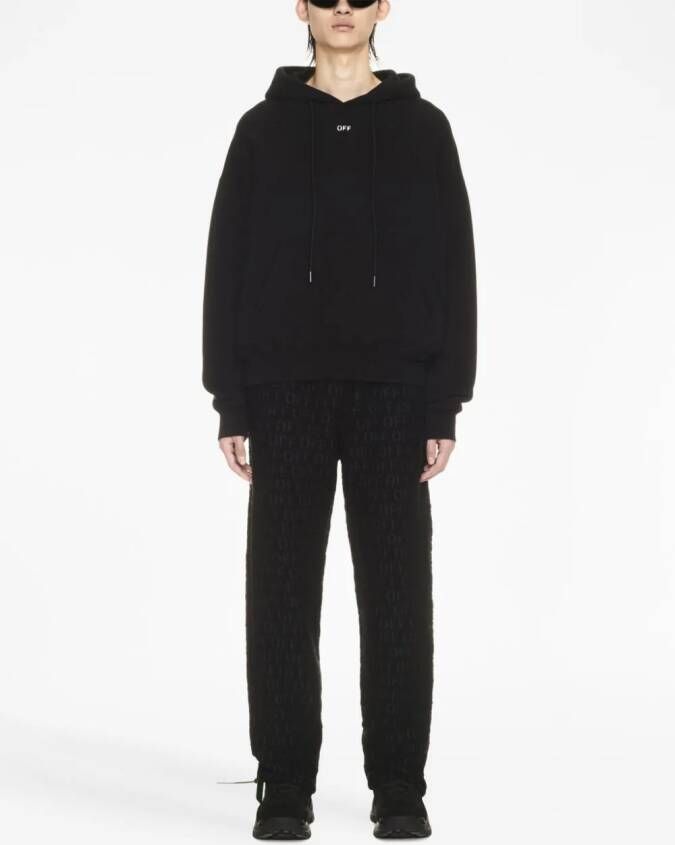 Off-White Off Stamp katoenen hoodie Zwart