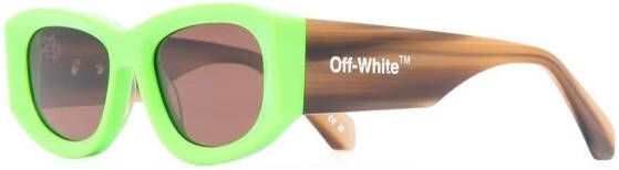 Off-White Zonnebril met logoprint Groen