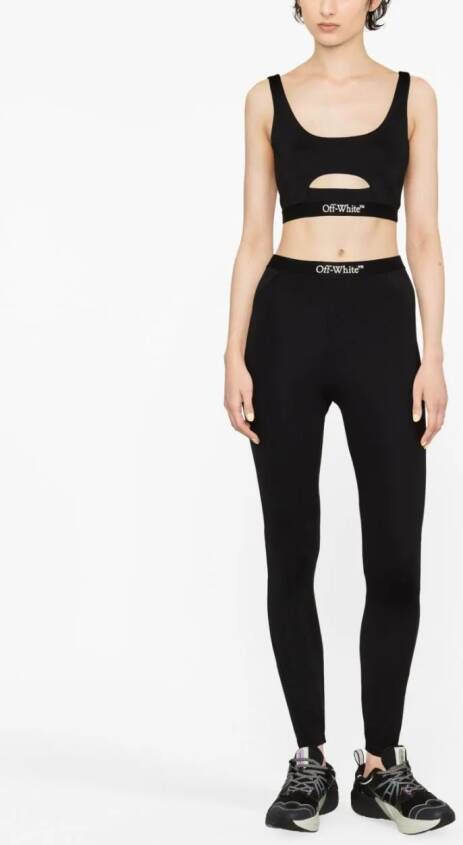 Off-White Legging met logoband Zwart