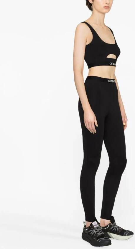 Off-White Legging met logoband Zwart
