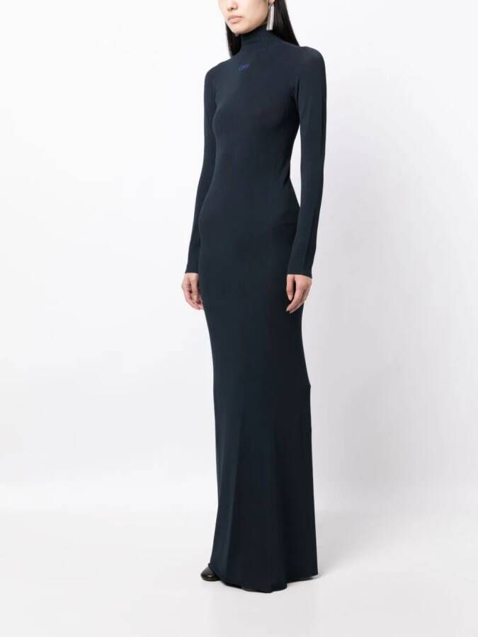 Off-White Jurk met trechterhals Blauw