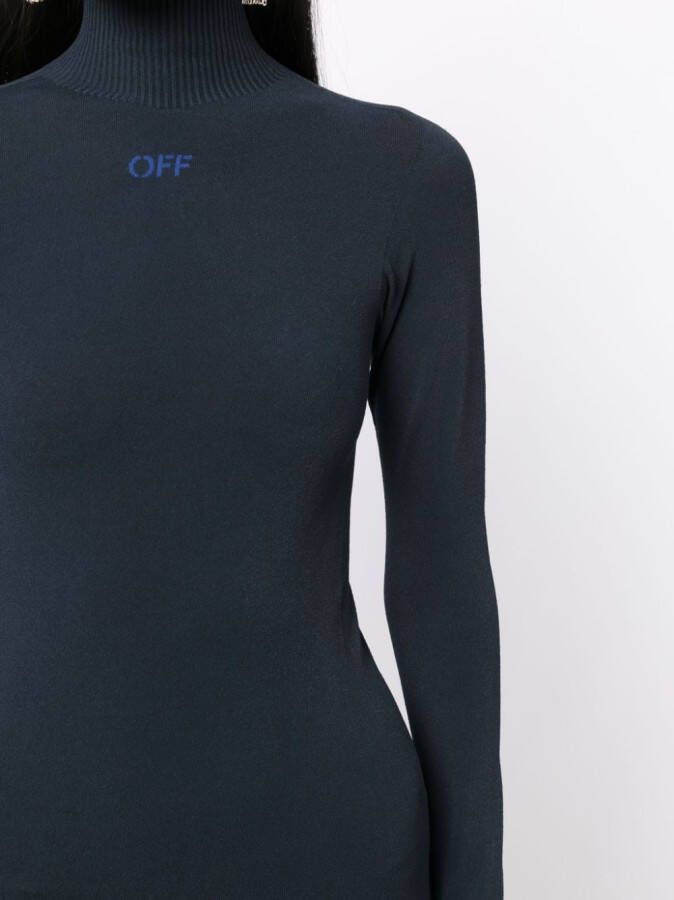 Off-White Jurk met trechterhals Blauw