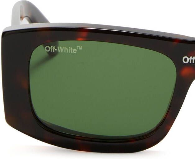 Off-White Lucio zonnebril met rechthoekig montuur Groen