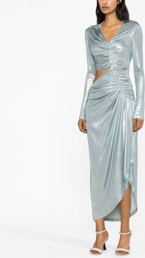 Off-White Mini-jurk met metallic-effect Blauw