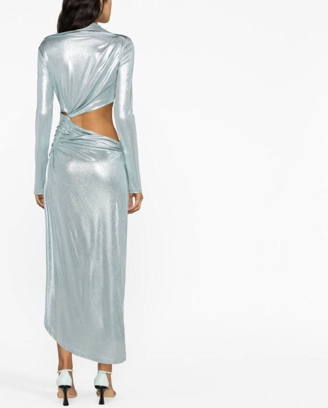 Off-White Mini-jurk met metallic-effect Blauw