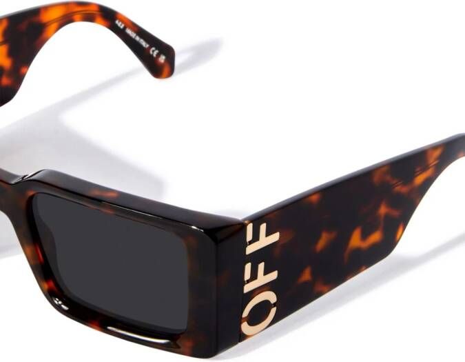 Off-White Eyewear Milano zonnebril met schildpadschild design Bruin