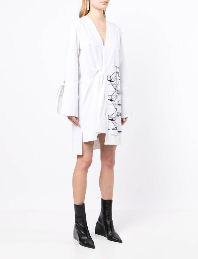 Off-White Mini-jurk met print Wit