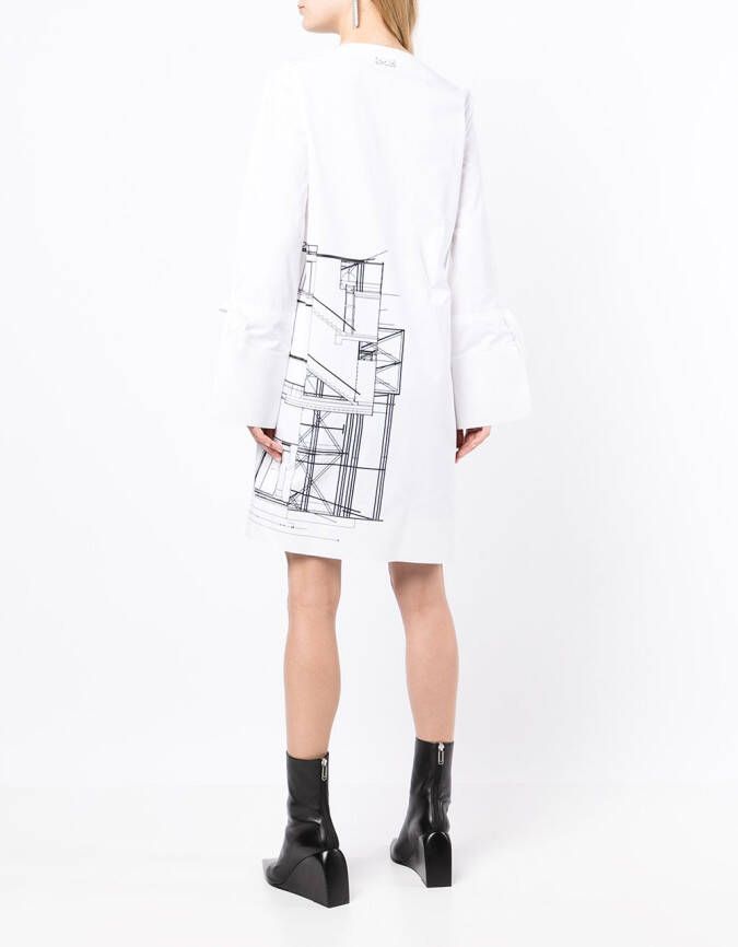 Off-White Mini-jurk met print Wit