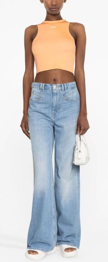 Off-White Mouwloze top Oranje