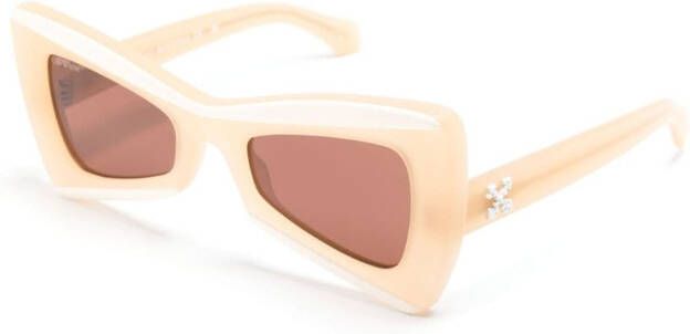 Off-White Nashville zonnebril met geometrisch montuur Beige
