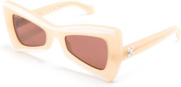Off-White Eyewear Nashville zonnebril met geometrisch montuur Beige