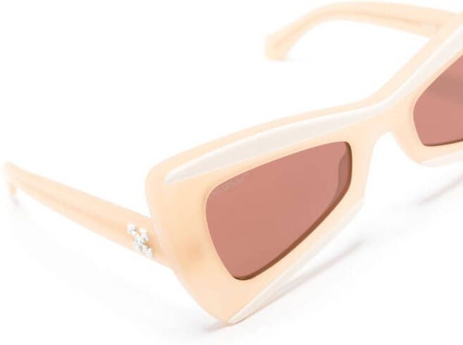 Off-White Eyewear Nashville zonnebril met geometrisch montuur Beige