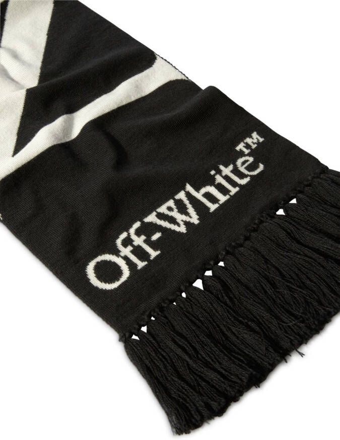 Off-White No Offense sjaal met intarsia logo Zwart
