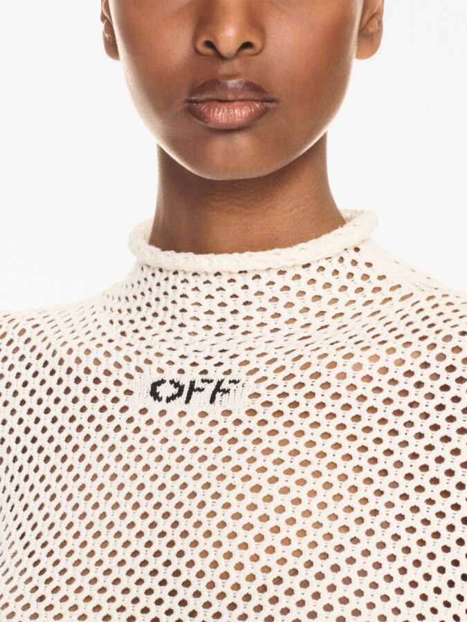 Off-White Opengebreide top Beige