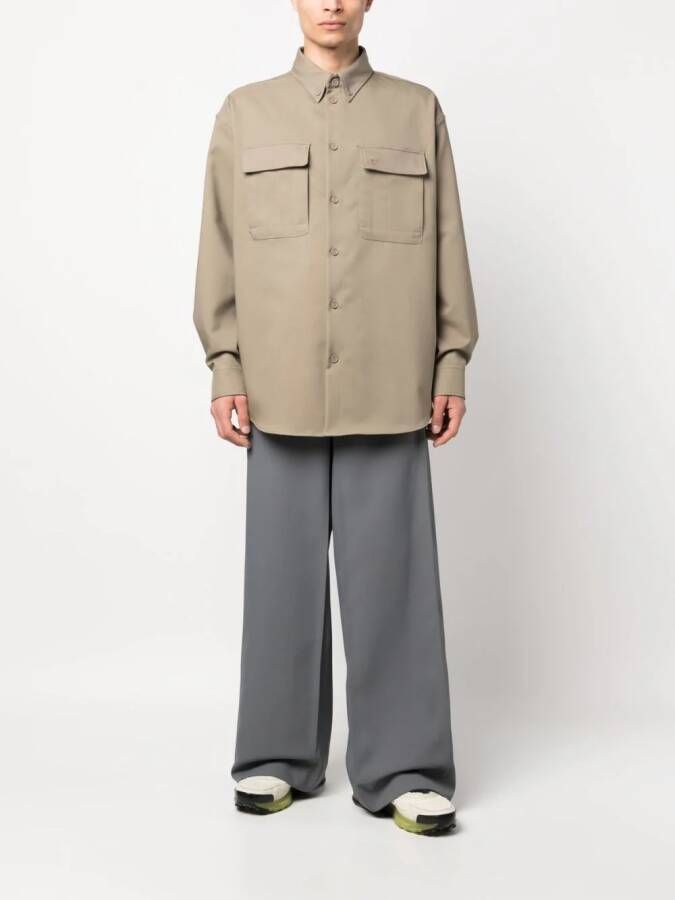 Off-White Overhemd met contrasterende afwerking Groen
