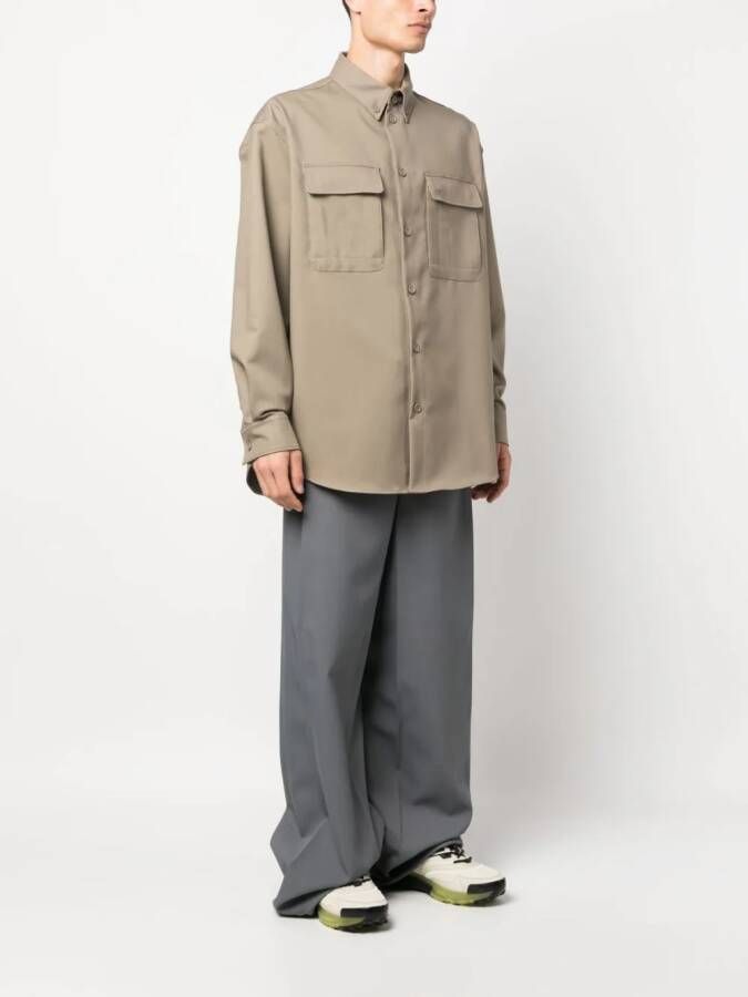 Off-White Overhemd met contrasterende afwerking Groen