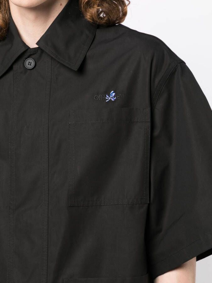 Off-White Overhemd met geborduurd logo Zwart