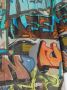 Off White Graffiti Print Korte Mouw Overhemd Multicolor Heren - Thumbnail 3