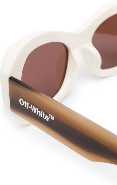 Off-White Pablo zonnebril met rond montuur Wit