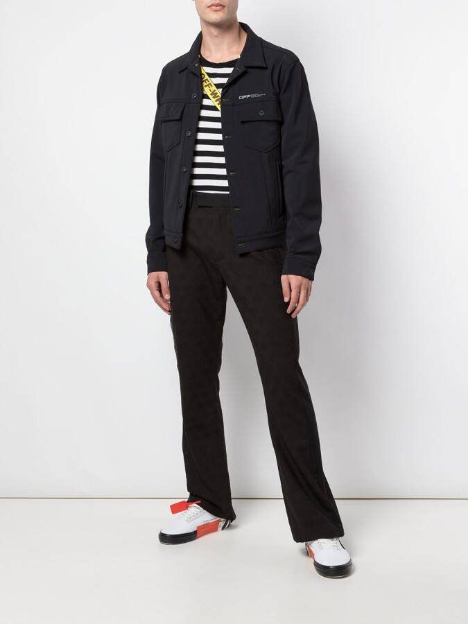 Off-White Pantalon met logo Zwart