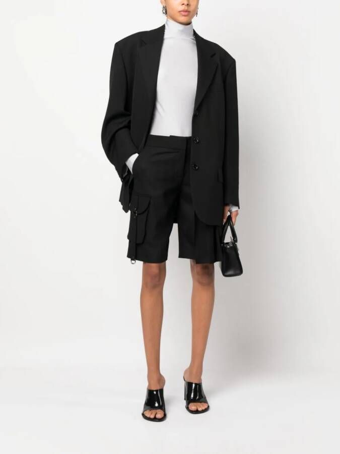 Off-White Geplooide shorts Zwart