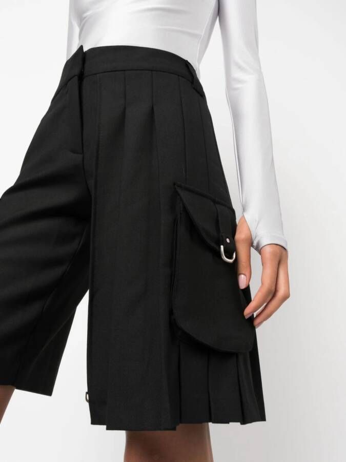 Off-White Geplooide shorts Zwart