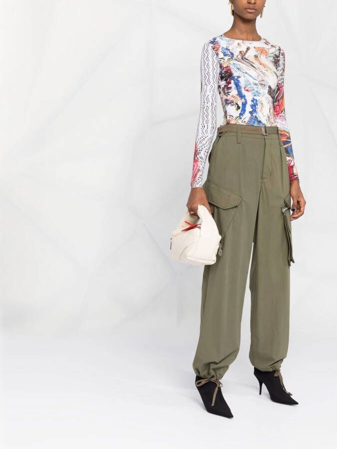 Off-White Pump gewatteerde clutch Beige