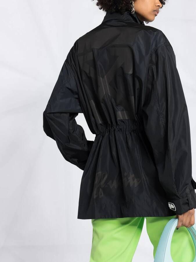 Off-White Regenjas met knopen Zwart