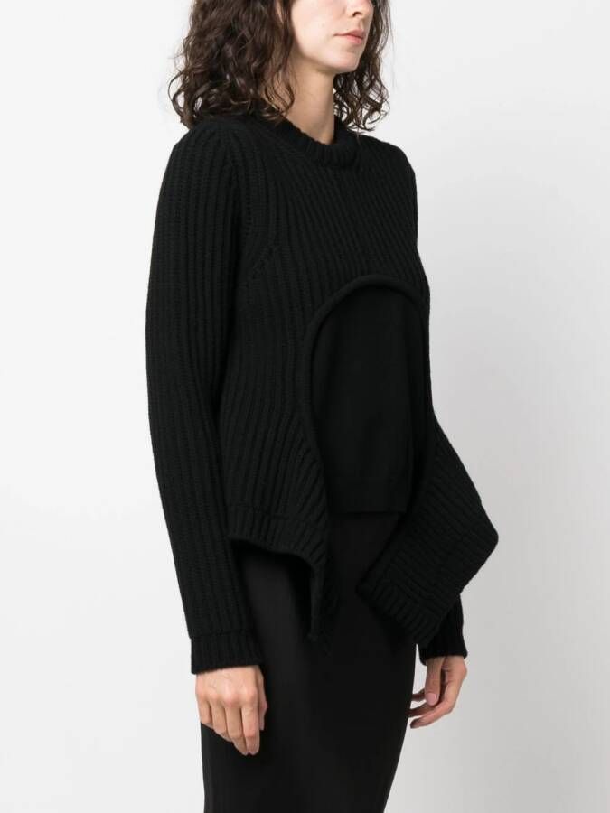 Off-White Ribgebreide trui Zwart