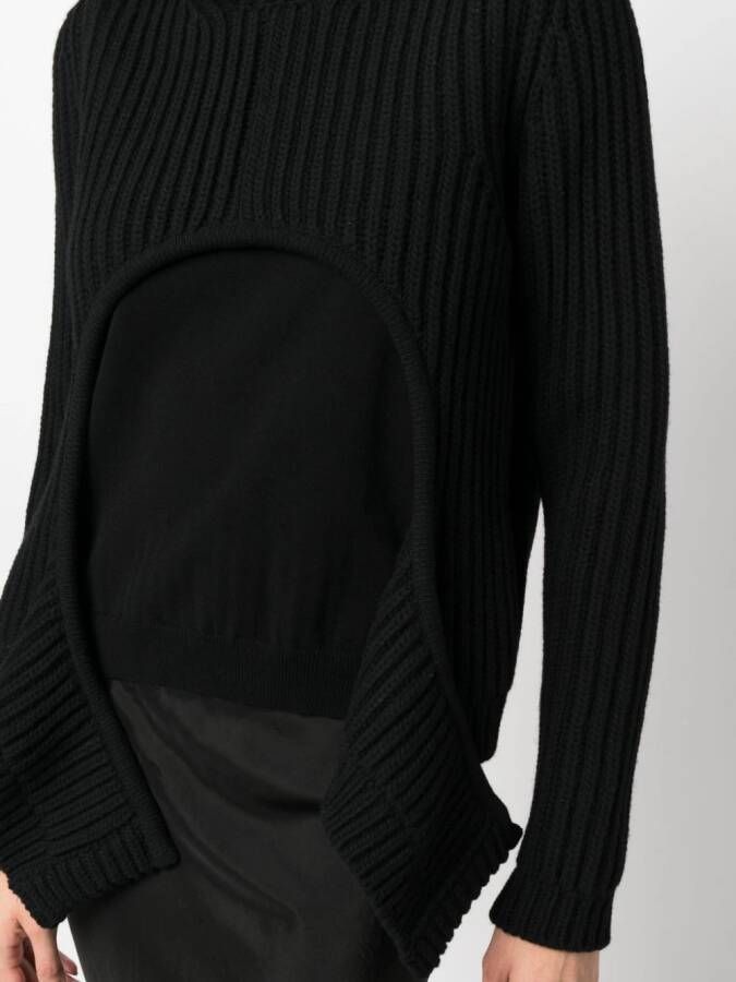 Off-White Ribgebreide trui Zwart