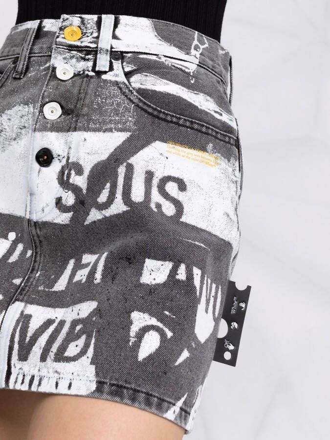 Off-White Rok met grafische print Zwart