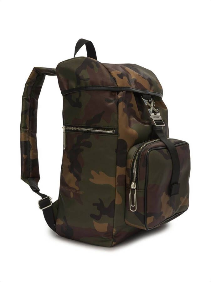 Off-White Rugzak met camouflageprint Bruin