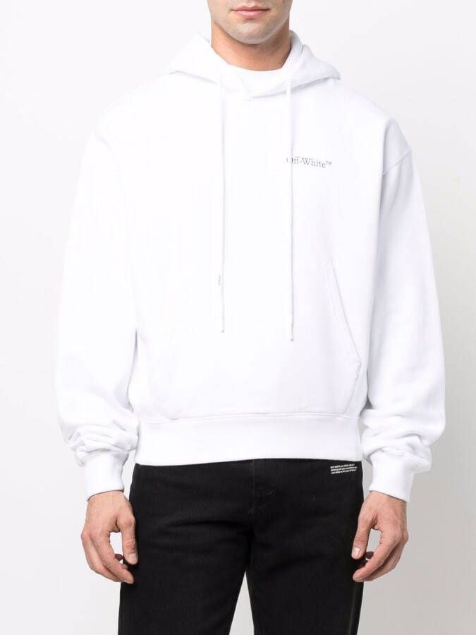 Off-White Ruimvallende hoodie Wit