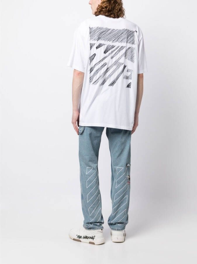 Off-White T-shirt met print Wit