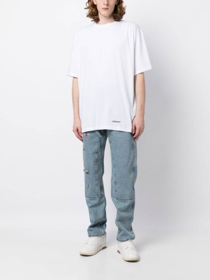 Off-White T-shirt met print Wit