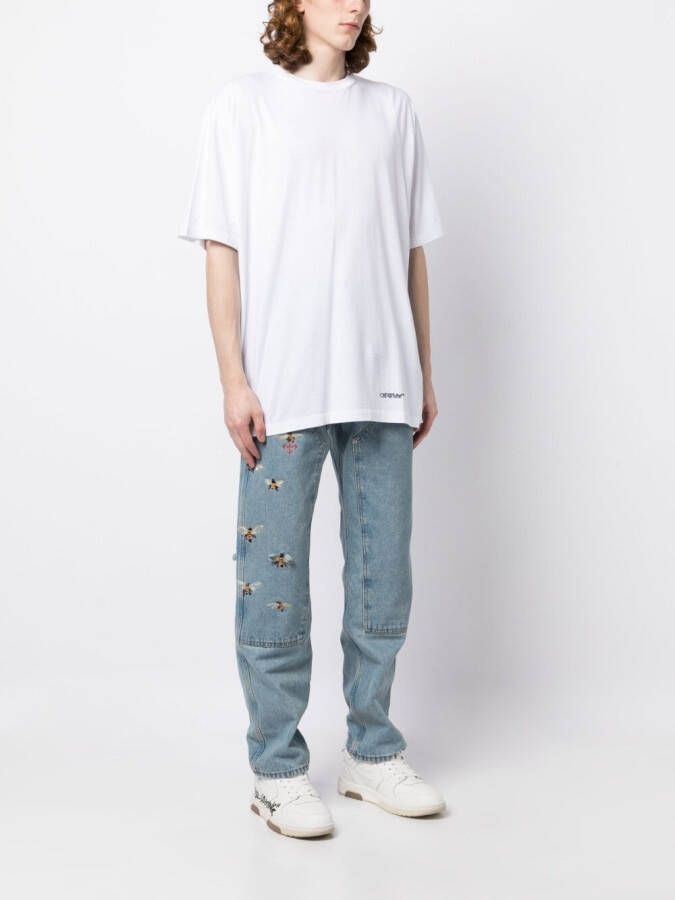 Off-White T-shirt met print Wit