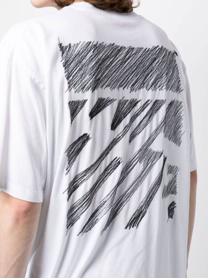 Off-White T-shirt met print Wit