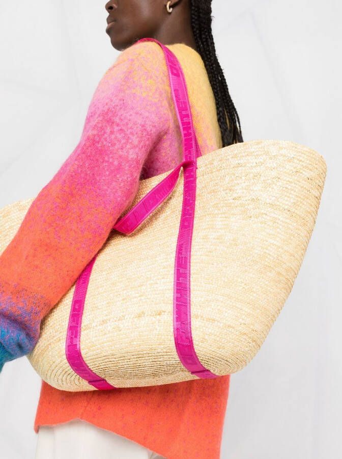 Off-White Shopper met band Beige