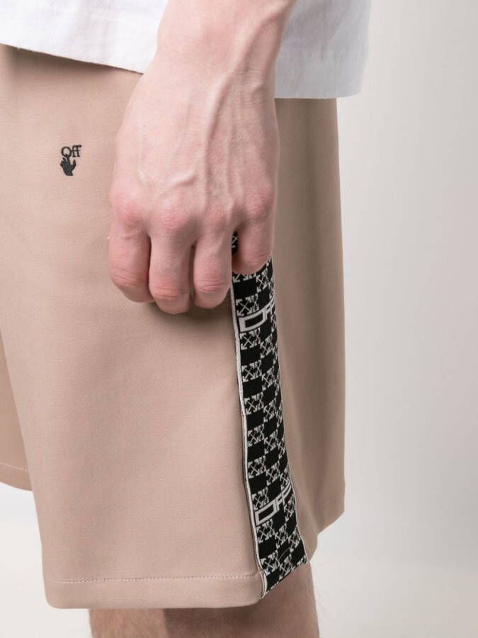 Off-White Shorts met print Zwart