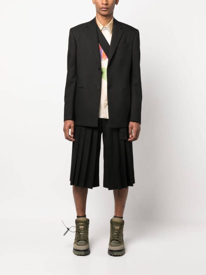 Off-White Blazer met enkele rij knopen Zwart