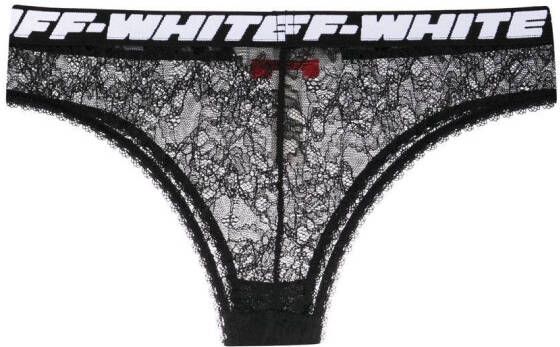 Off-White Slip met logoband Zwart