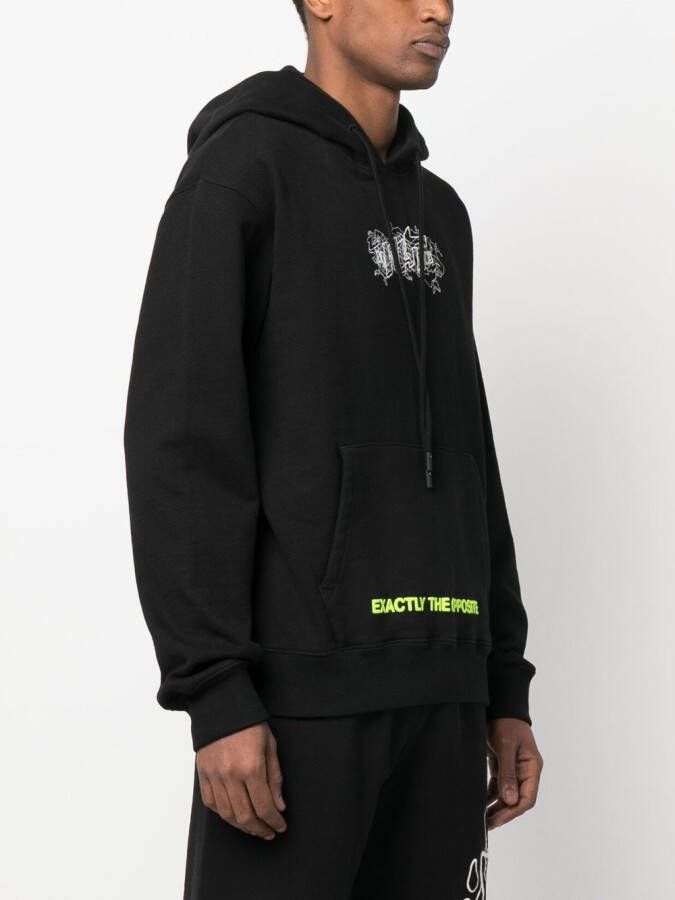 Off-White Hoodie met tekst Zwart