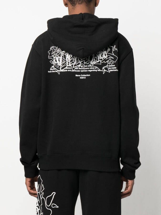 Off-White Hoodie met tekst Zwart