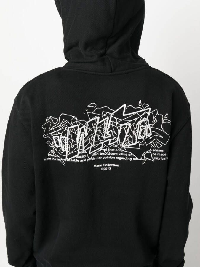 Off-White Hoodie met tekst Zwart