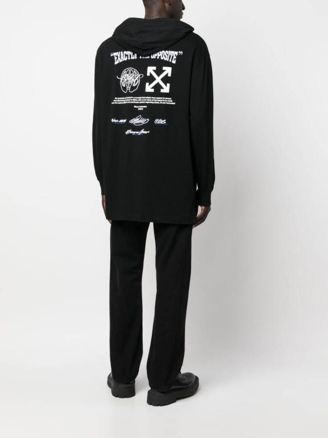 Off-White Hoodie met tekst Zwart