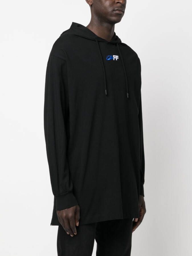 Off-White Hoodie met tekst Zwart