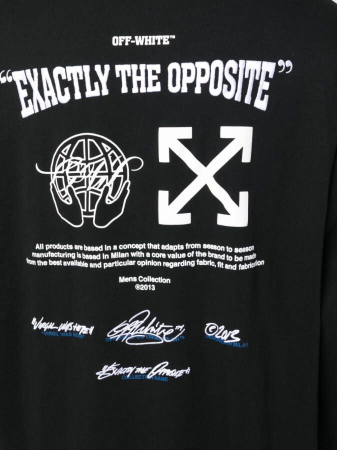 Off-White Hoodie met tekst Zwart