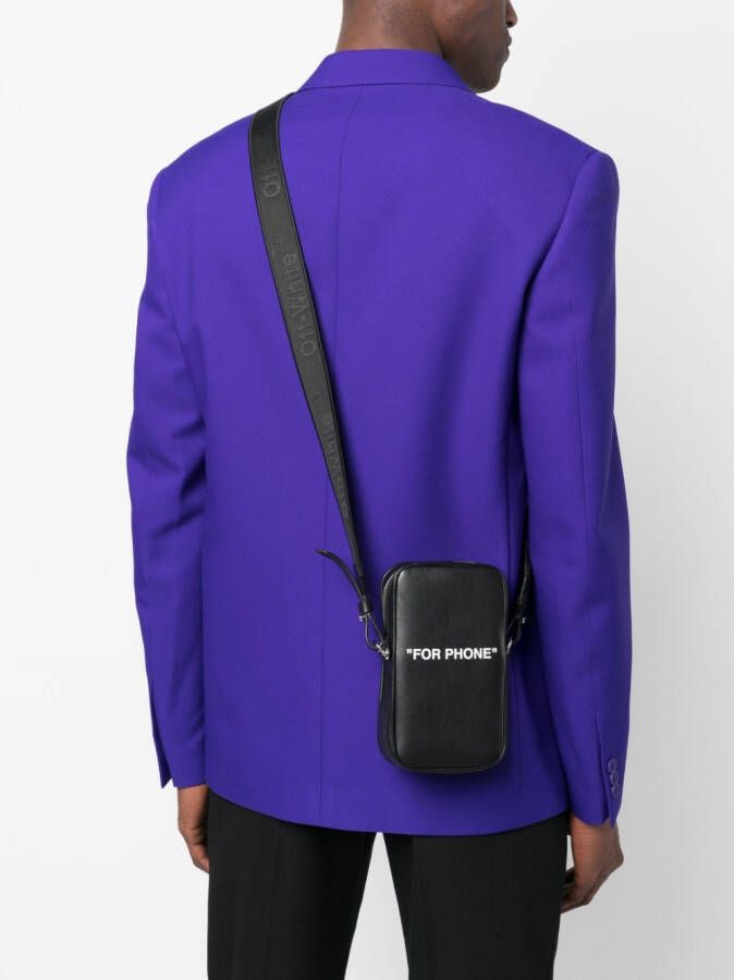 Off-White Messengertas met tekst Zwart